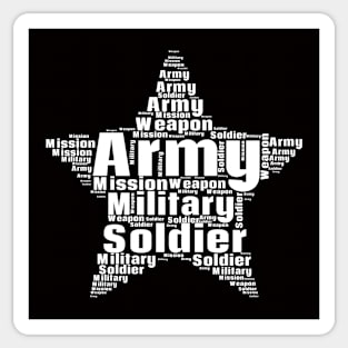 Military Word Cloud white Sticker